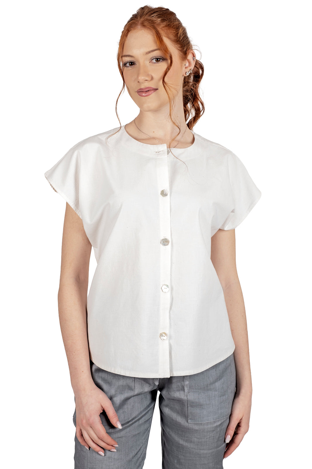 Blusa in tessuto antico primi del Novecento e intarsio crochet