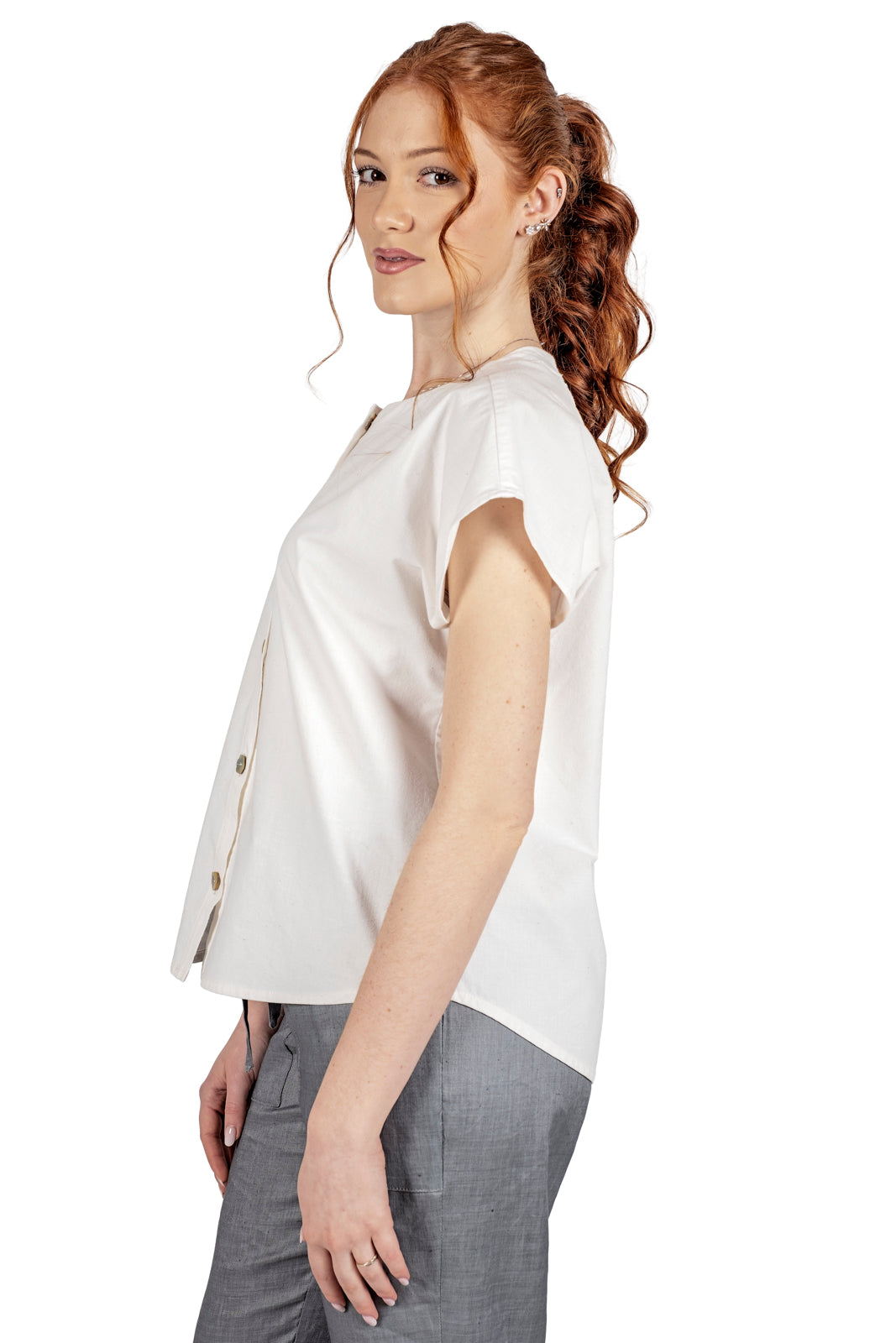 Blusa in tessuto antico primi del Novecento e intarsio crochet