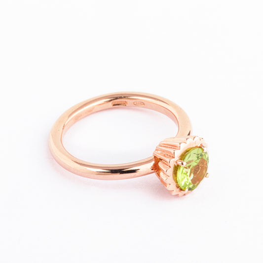 Anello Cupcake Peridoto e Oro rosa - taglio a brillante