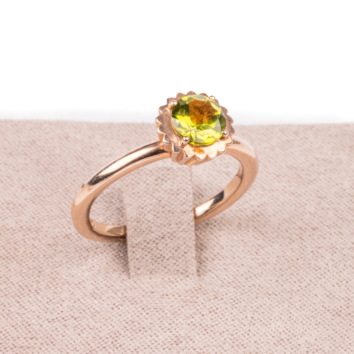 Anello Cupcake Peridoto e Oro rosa - taglio a brillante