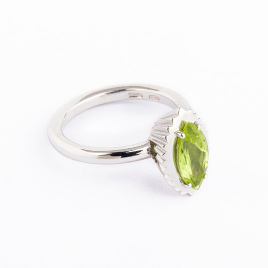 Anello Cupcake Peridoto e Argento - taglio a navette