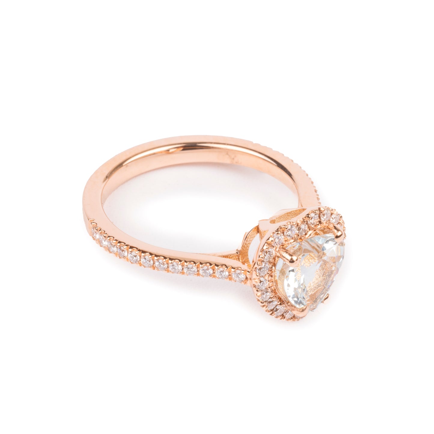 Anello Heart Aqua Single - oro rosa