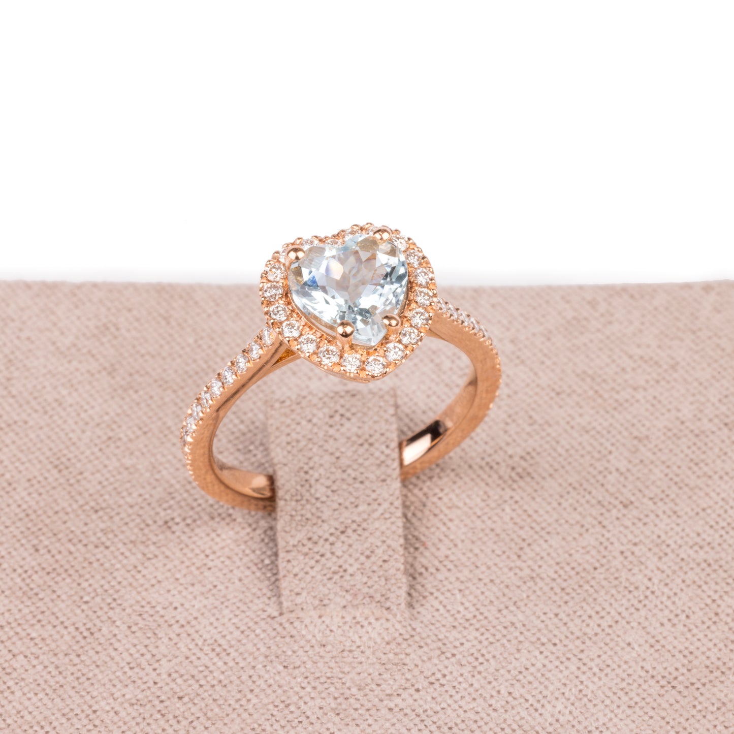 Anello Heart Aqua Single - oro rosa