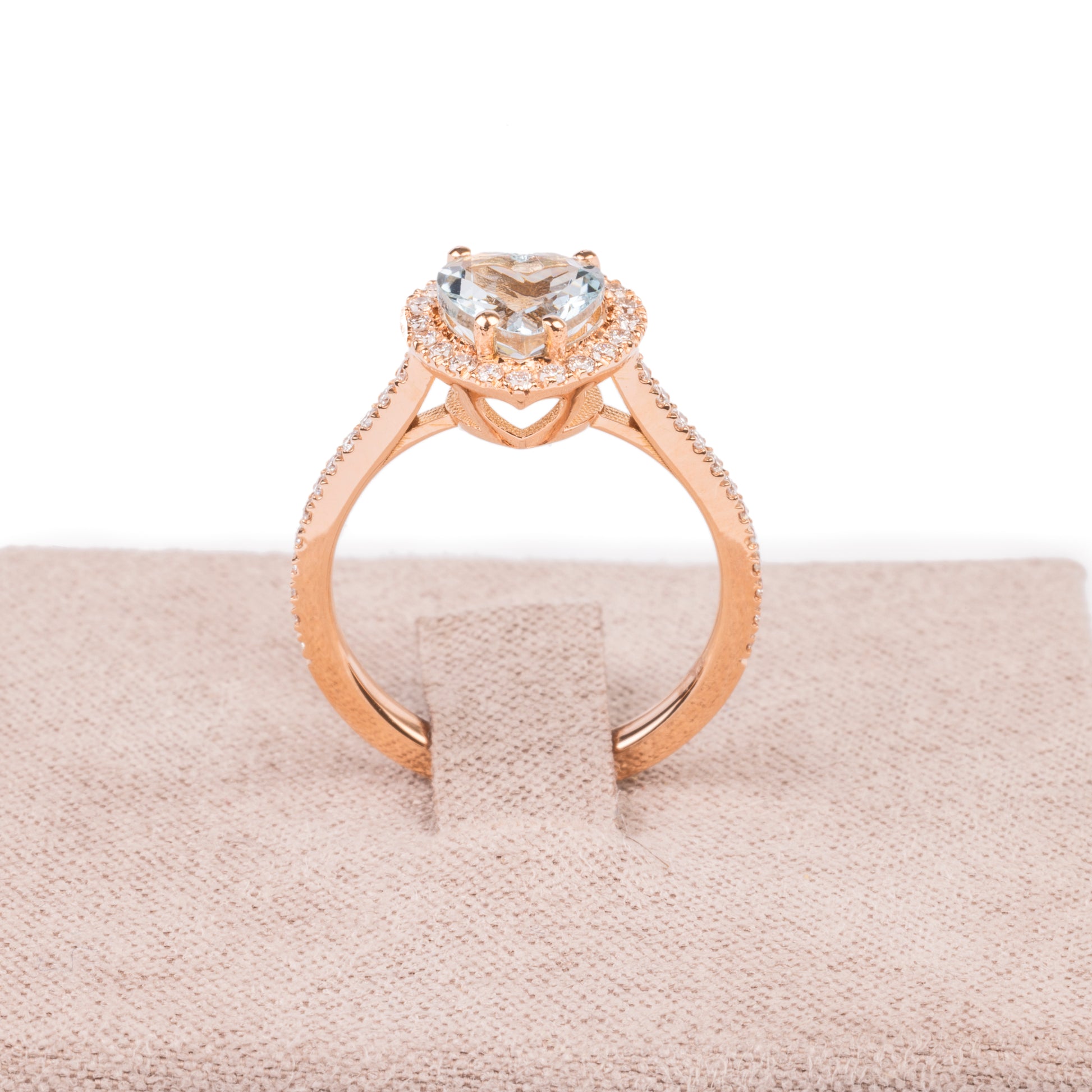 Anello Heart Aqua Single - oro rosa