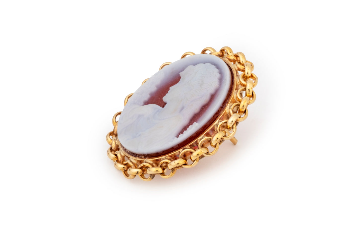 Agate cameo earrings