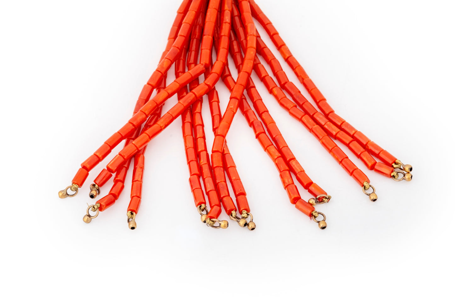 Coral multi-strand torchon necklace