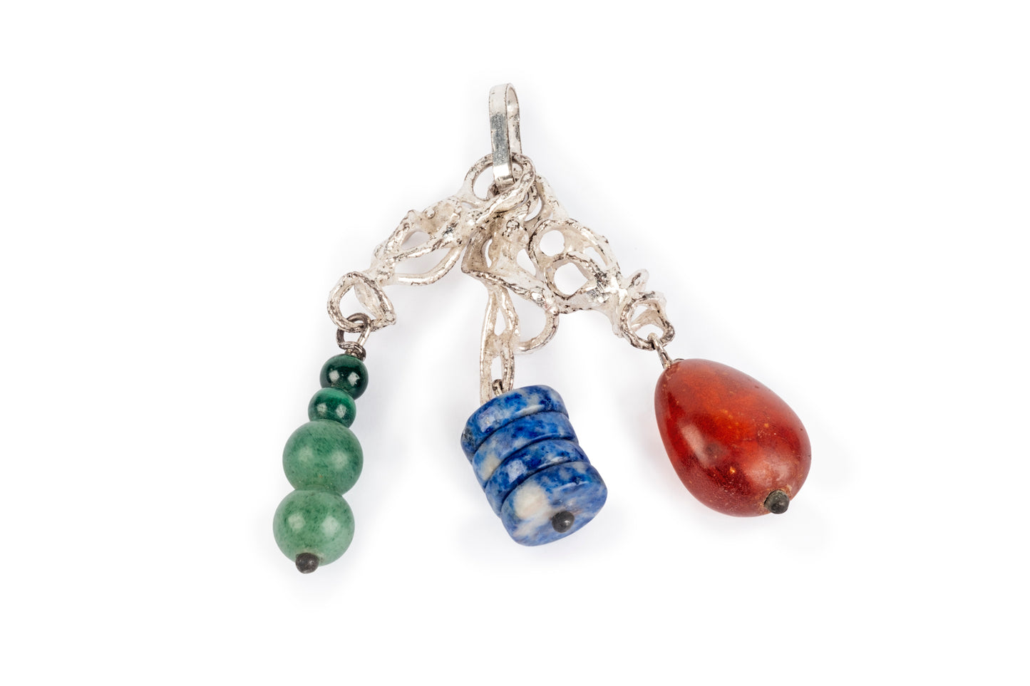 Ciondolo argento e pietre dure