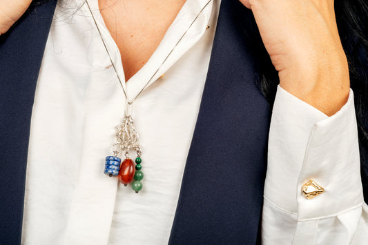 Ciondolo argento e pietre dure