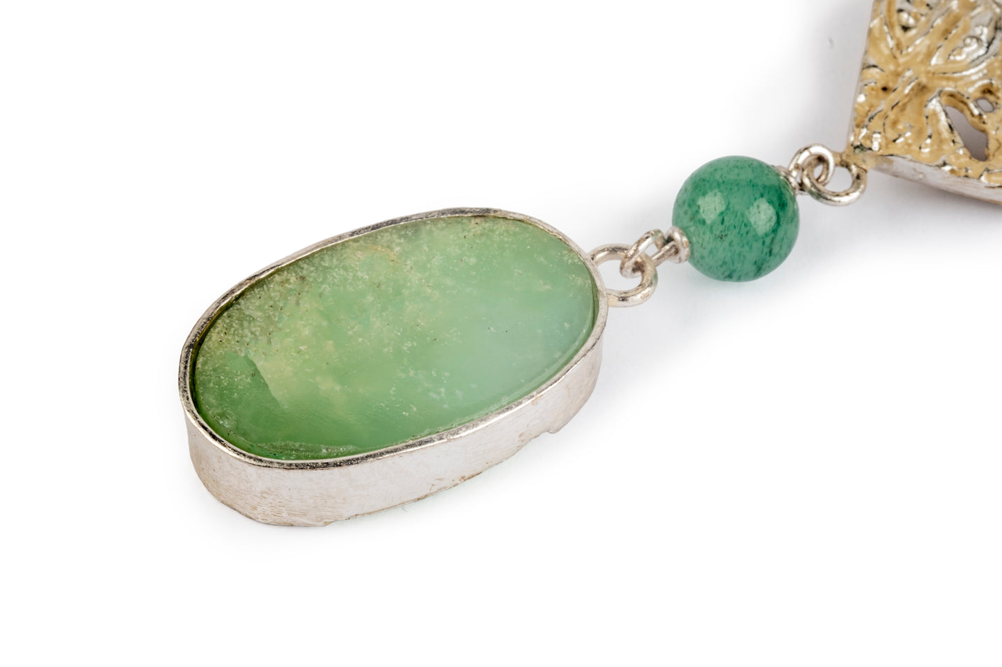 Ciondolo argento giada e crisoprasio