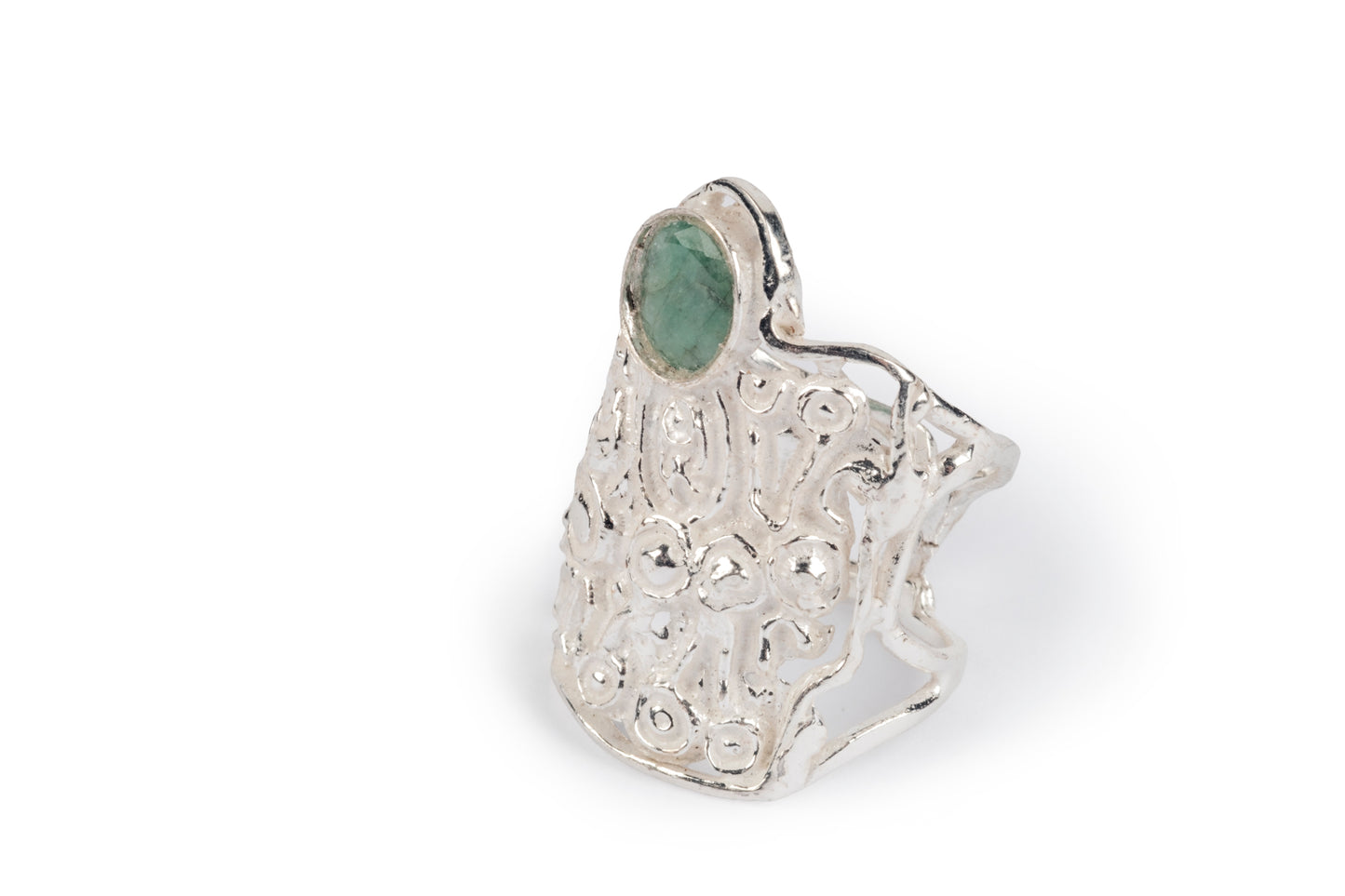 Anello argento e smeraldo