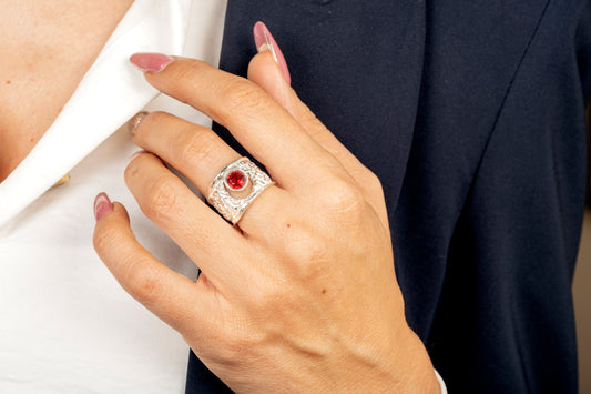 Anello argento e quarzo Madeira