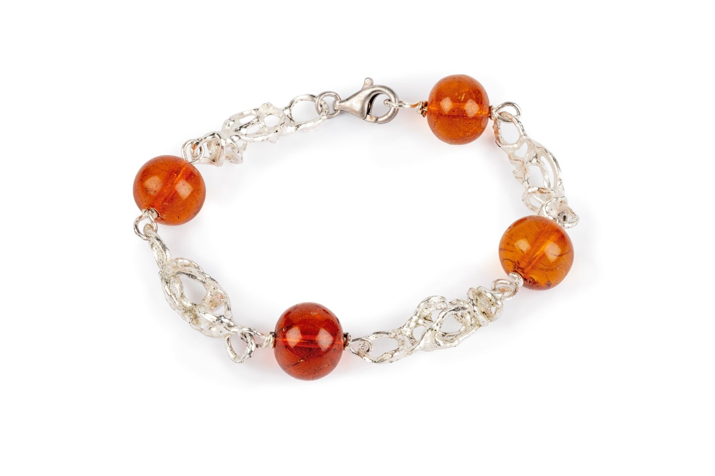 Bracciale argento e ambra