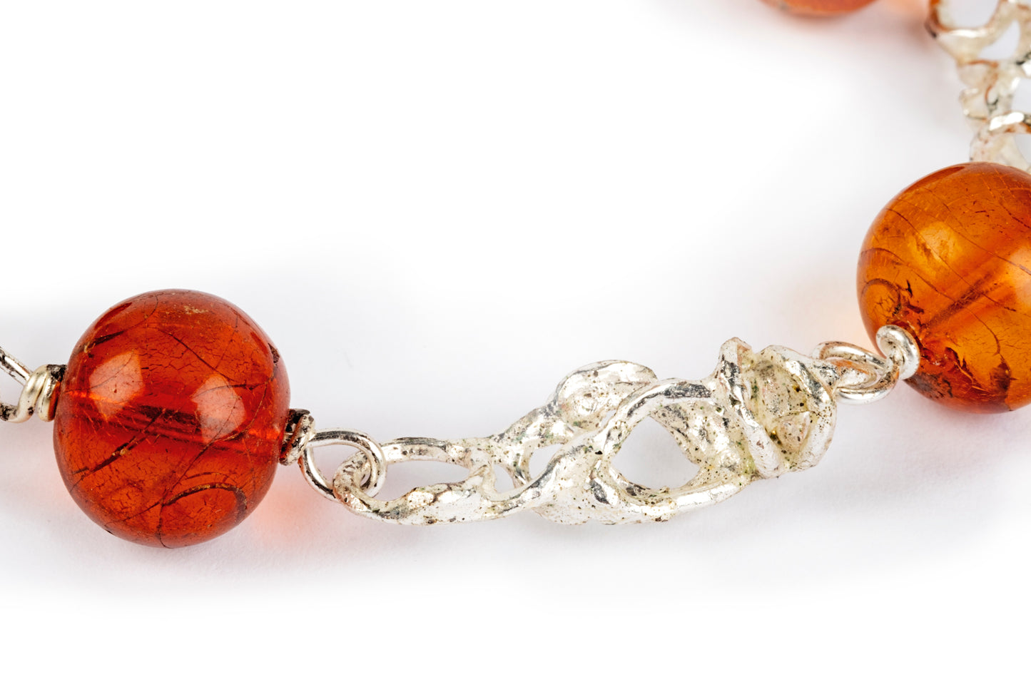 Bracciale argento e ambra