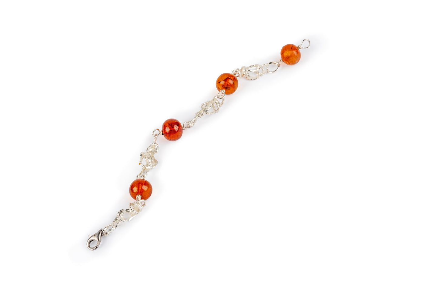 Bracciale argento e ambra