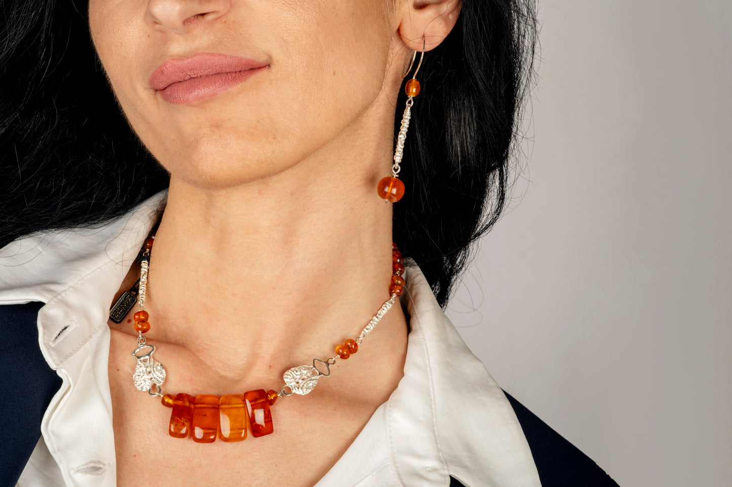 Girocollo argento e ambra