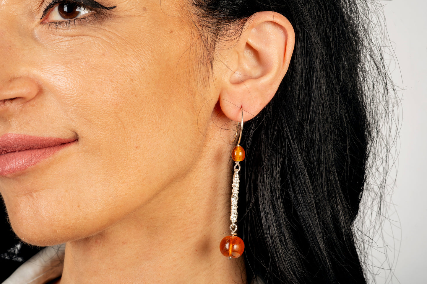 Orecchini argento e ambra