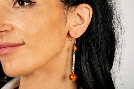 Orecchini argento e ambra