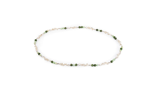 Collana argento e giada