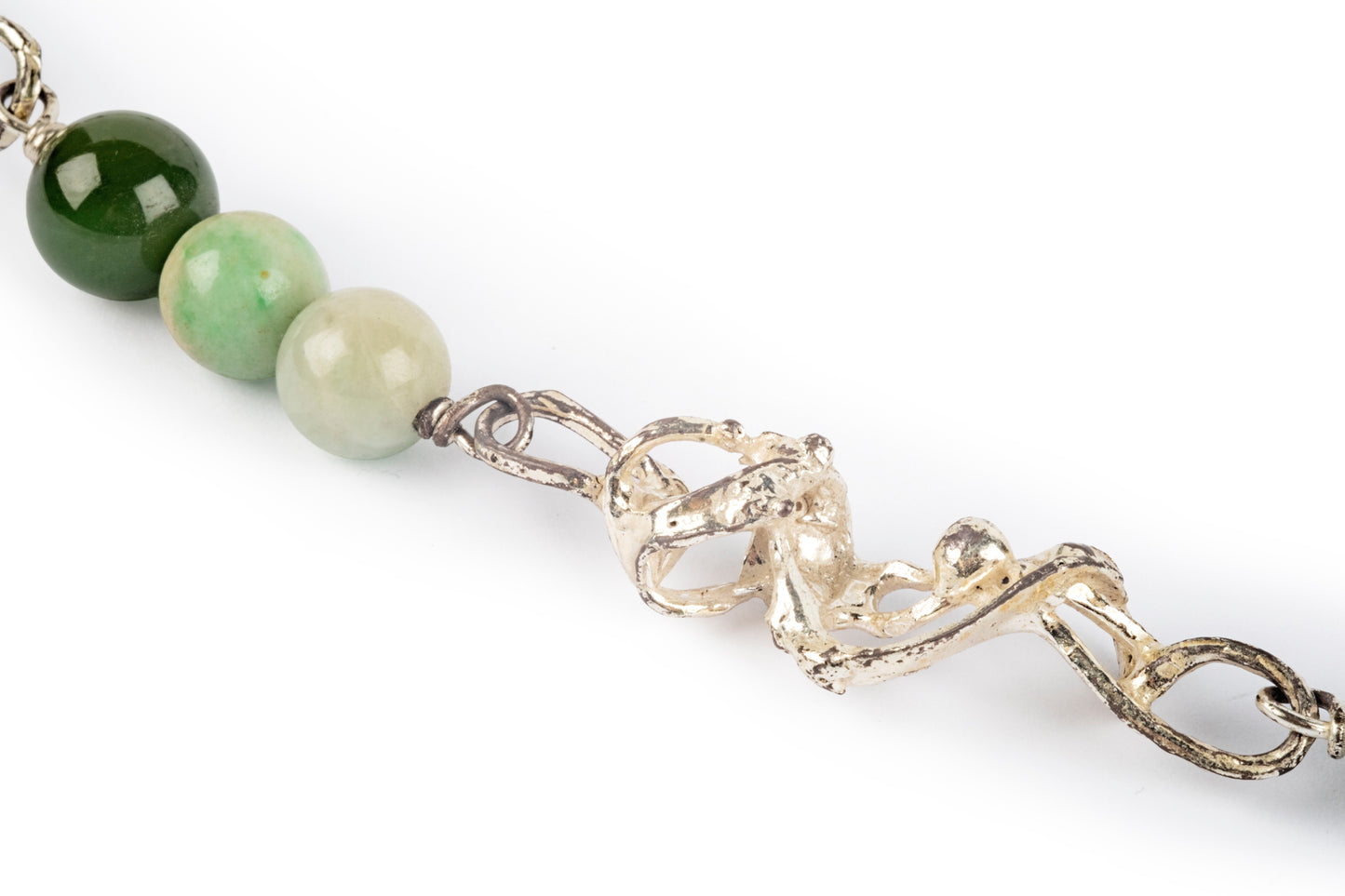 Collana argento e giada