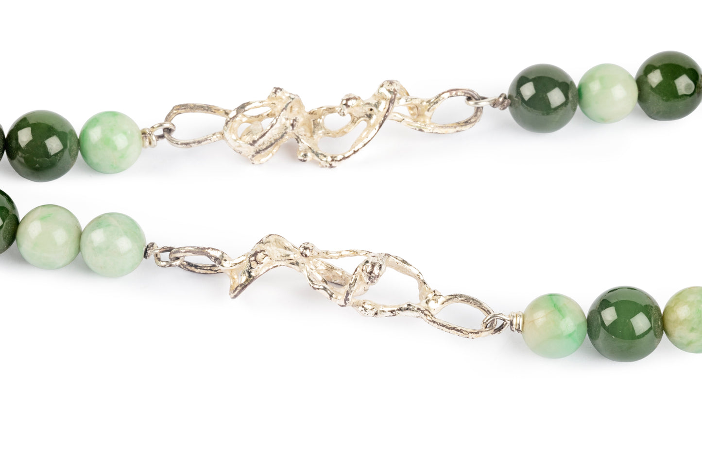 Collana argento e giada