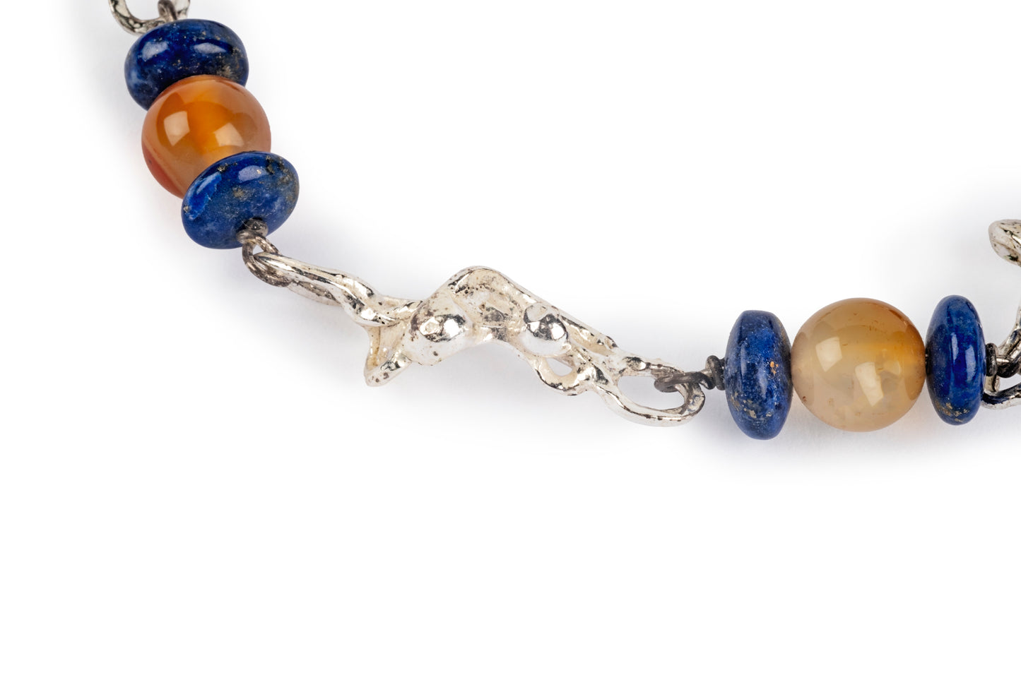 Bracciale argento, corniole e lapislazzuli