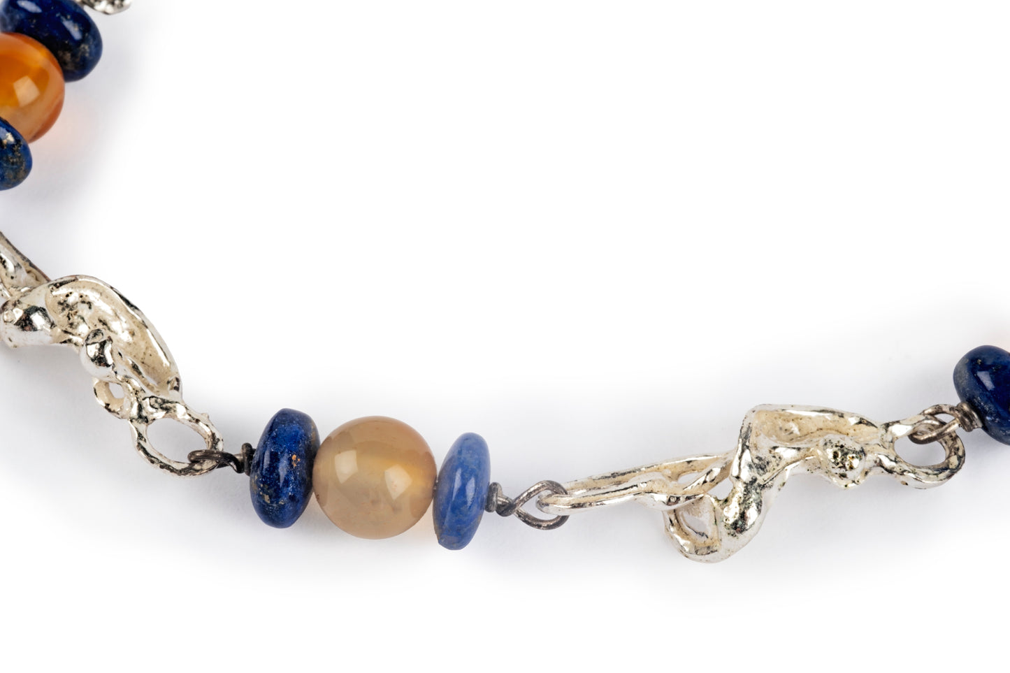 Bracciale argento, corniole e lapislazzuli